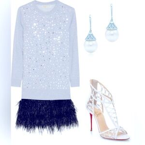 MICHAEL KORS DRESS SIZE S GLITTERS & FEATHERS…